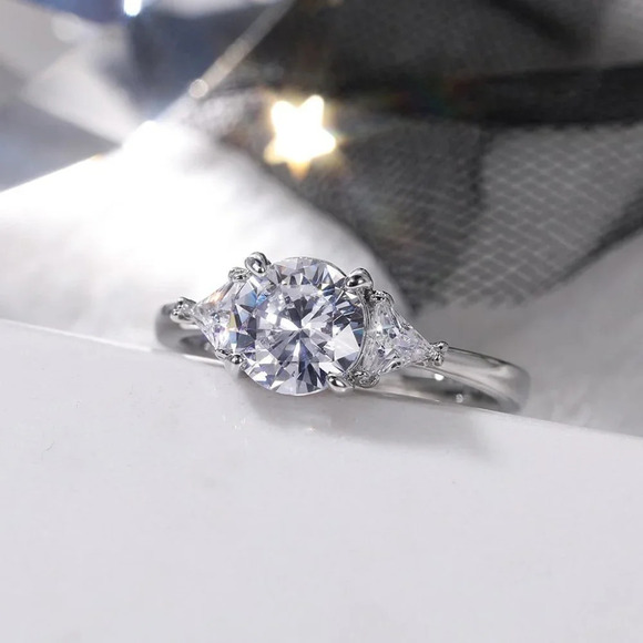 🔥OVAL CUT SILVER SOLITAIRE PROMISE WEDDING ENGAGEMENT RINGS, K762 - Picture 3 of 7